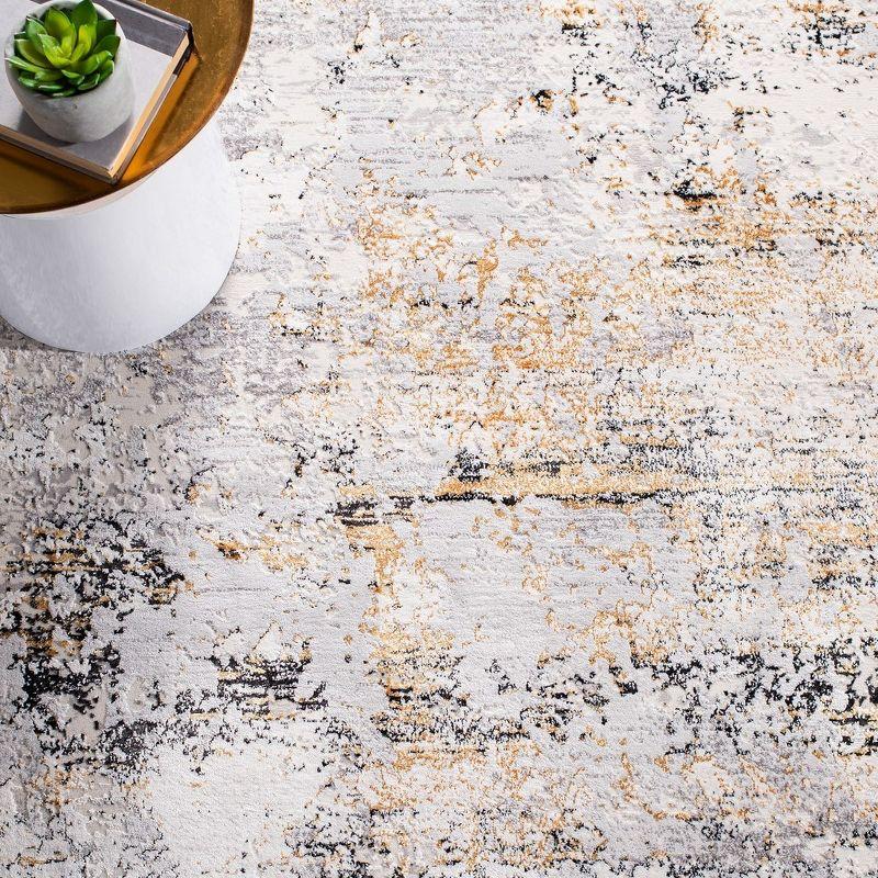 Amalfi AMF572 Power Loomed Area Rug - Creme/Gold - 6'7"x6'7" - Safavieh.