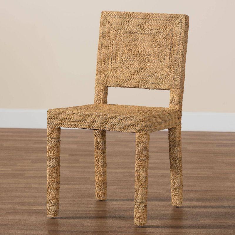 bali & pari Anfield Natural Seagrass and Mahogany Wood Dining Chair Natural