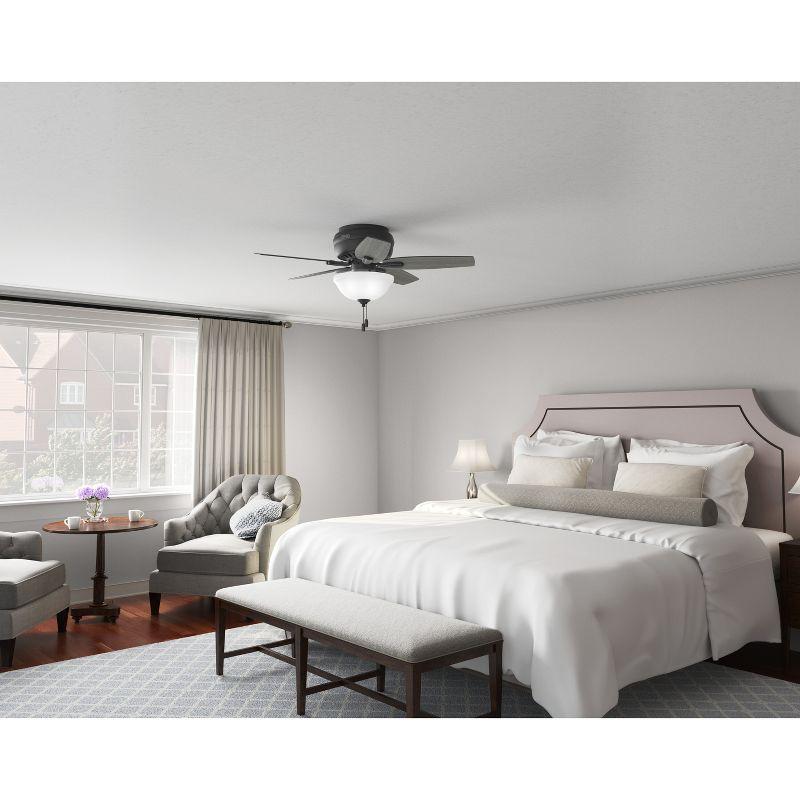 Newsome 42" 5 - Blade Traditional Flush Mount Indoor Ceiling Fan with Lights and Pull Chains