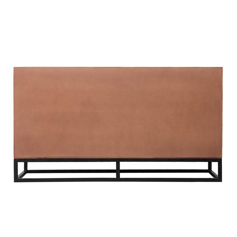 Birch Lane™ Pantai Modern Acacia Wood Dresser or Display Unit With Metal Base, Walnut Brown and Black