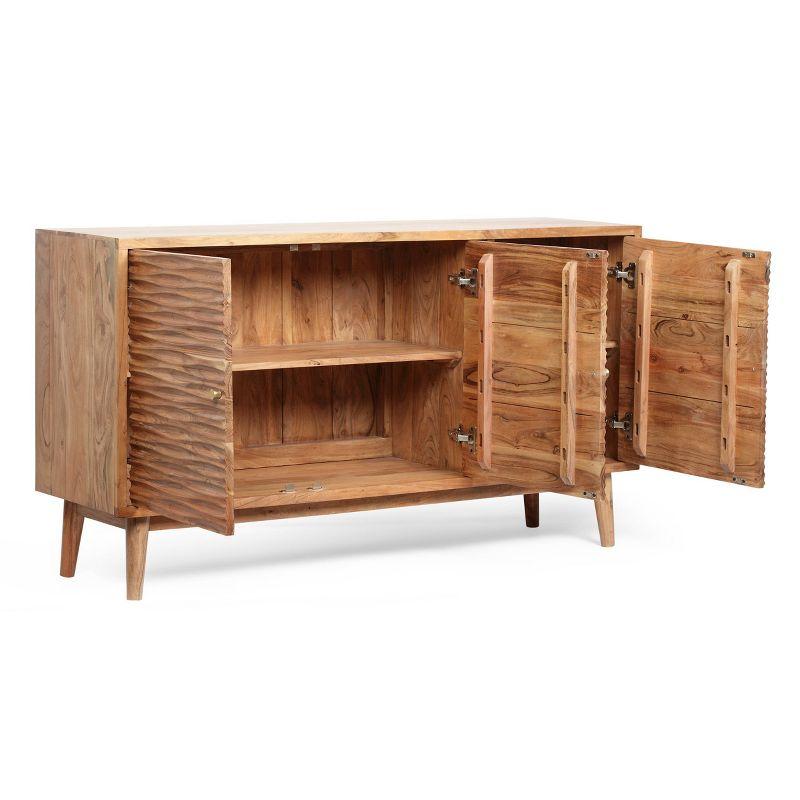 Warrenton Boho Handcrafted 2 Door Acacia Wood Sideboard Natural - Christopher Knight Home: Exotic Storage Cabinet