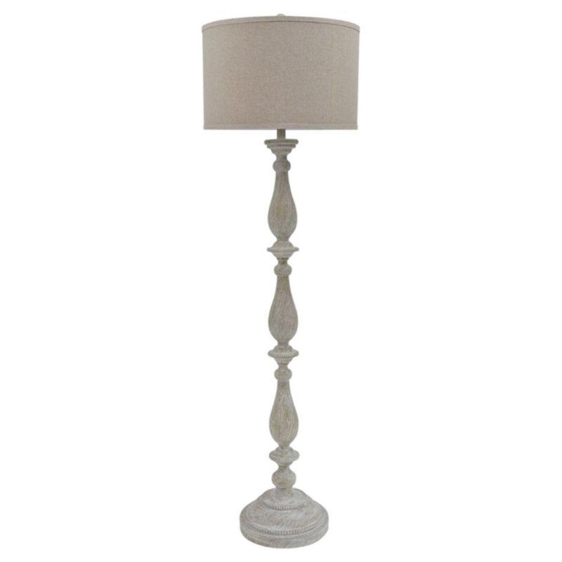 Bernadate Poly Floor Lamp Whitewash - Signature Design by Ashley: Resin Standing Lamp with 3-Way Switch