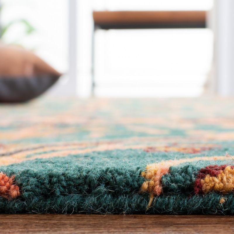 Hand-Tufted Elegance Green & Orange Wool 3' x 5' Area Rug