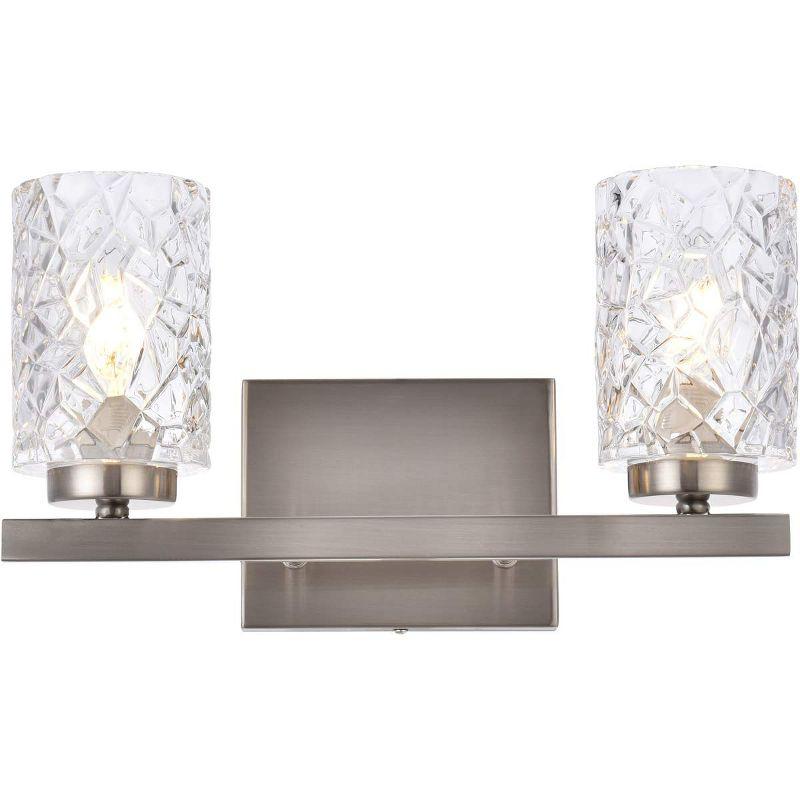 Elegant Lighting Cassie 2 lights bath sconce in satin nickel with clear shade