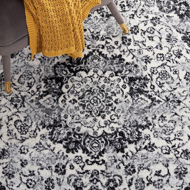 Tulum TUL282 Power Loomed Area Rug - Ivory/Black - 6'7"x6'7" - Safavieh.