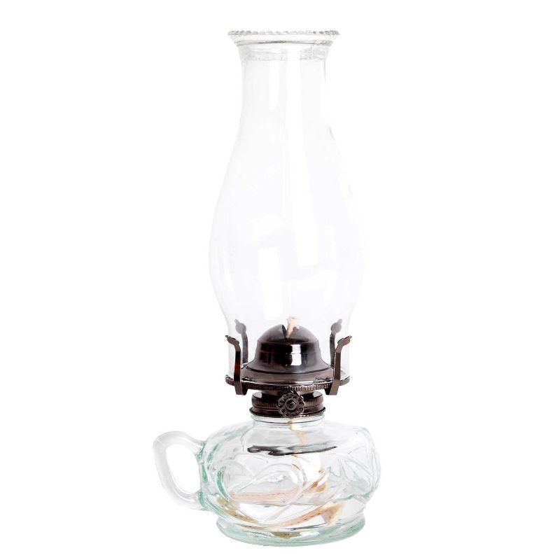Lehman's Rayo Chamber Oil Lamp, Portable with Finger Hold, Glass Font and Chimney, 12 in Tall