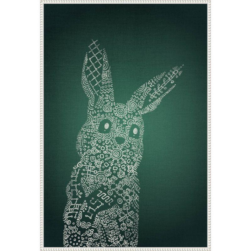 Amanti Art The Emerald Bunny by Ema Paraschiv Canvas Wall Art Print Framed 23 x 33-in.