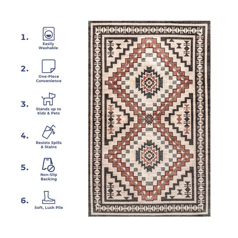 nuLOOM Leighton Machine Washable Southwestern Medallion Area Rug