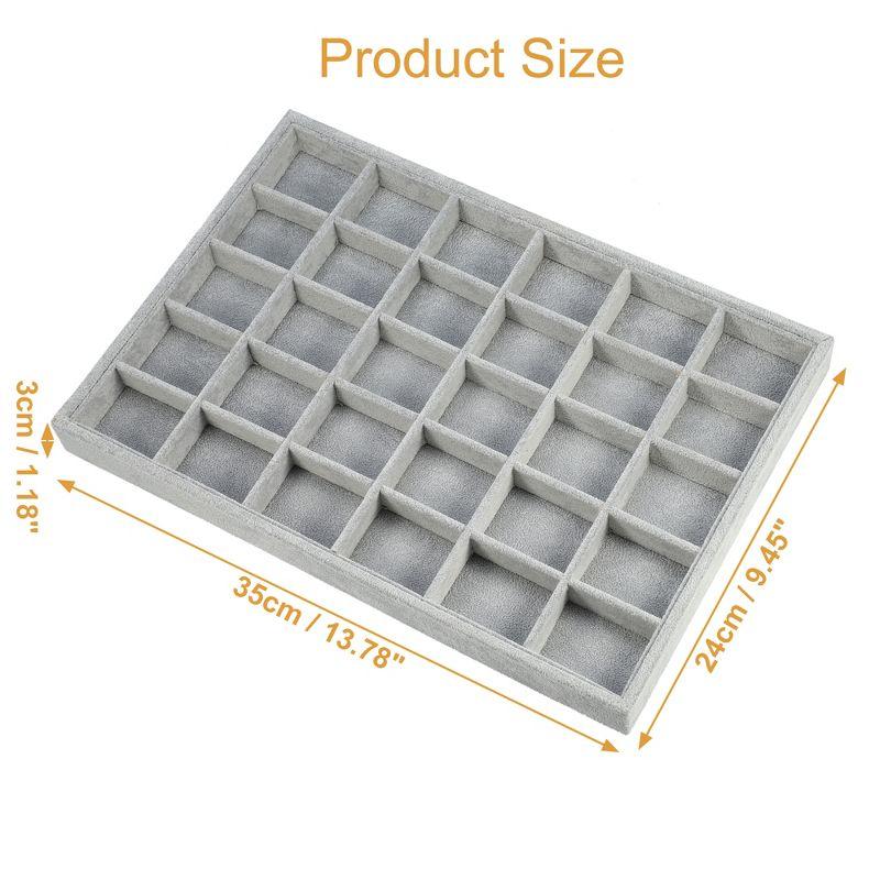 Unique Bargains 30 Grid Jewelry Tray Stackable Tray Showcase for Rings Earrings Necklace Bracelet Pendants 1 Pc