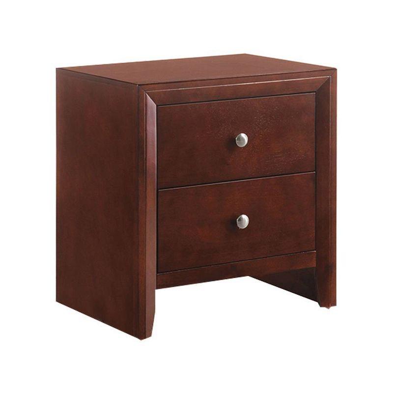 22" Ilana Nightstand Brown Cherry - Acme Furniture: Wood Composite, No Assembly, Meets ASTM Safety Standards