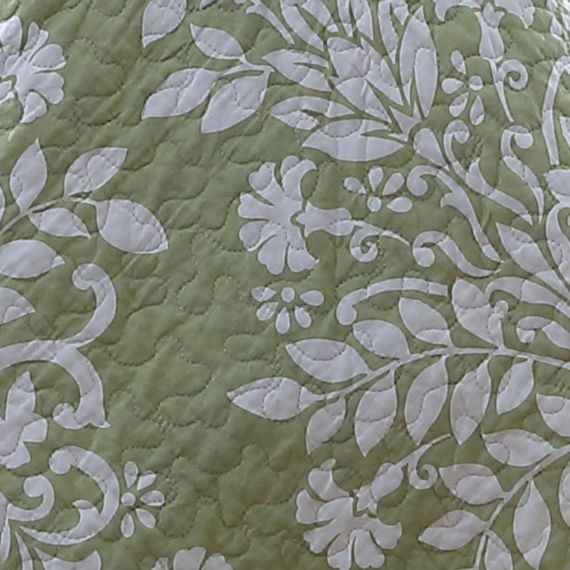 Sage Green Cotton Twin Reversible Quilt Set