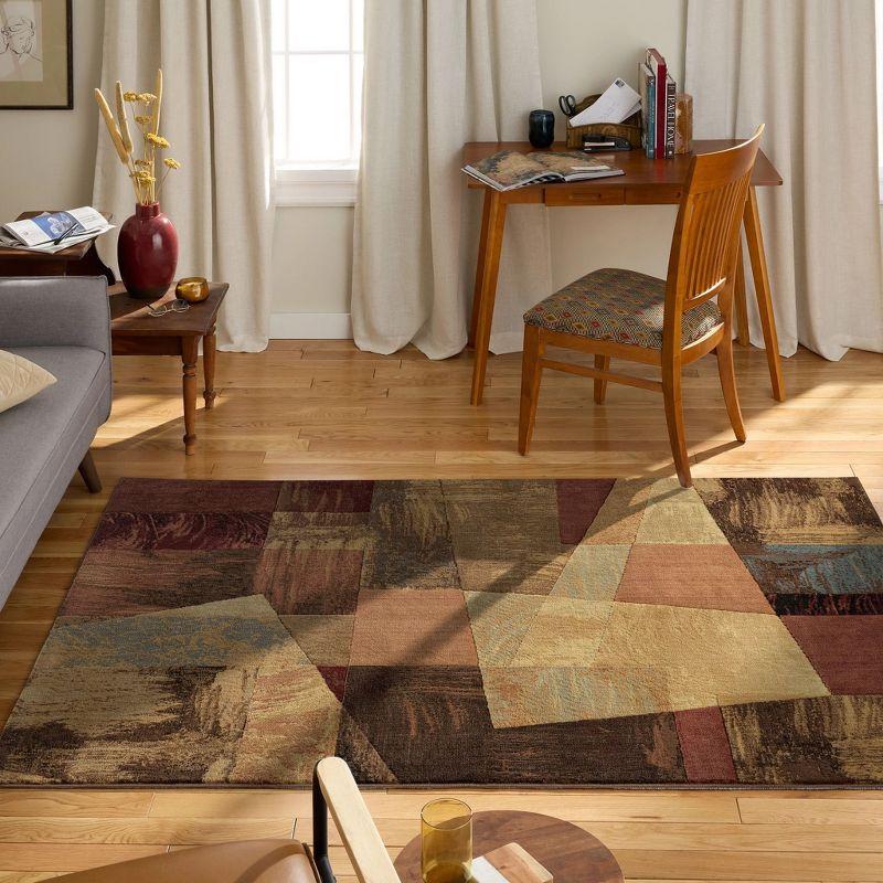 Catalina Bismark Geometric Brown and Beige Synthetic Area Rug