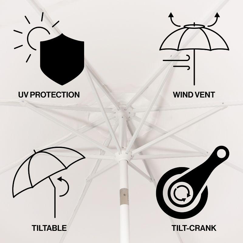 Arlmont & Co. Taveon 9 ft. Classic MidCentury Market Patio Umbrella with UV Protection, Auto-Tilt, and Crank | Wayfair