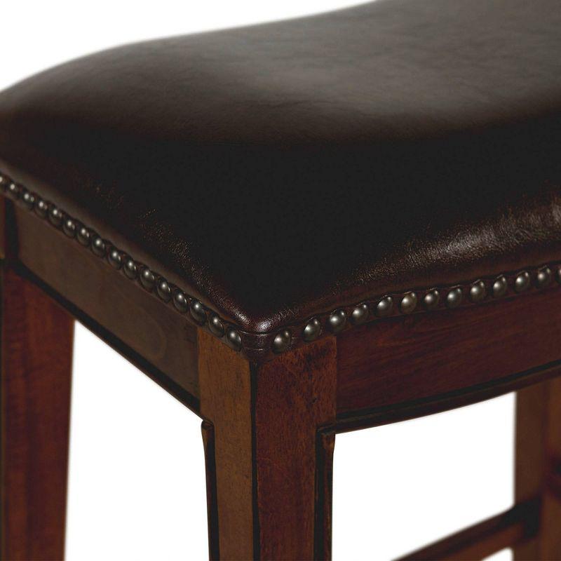 24" Bowen Backless Counter Height Barstool Brown - Picket House Furnishings: Espresso Finish, Nailhead Trim