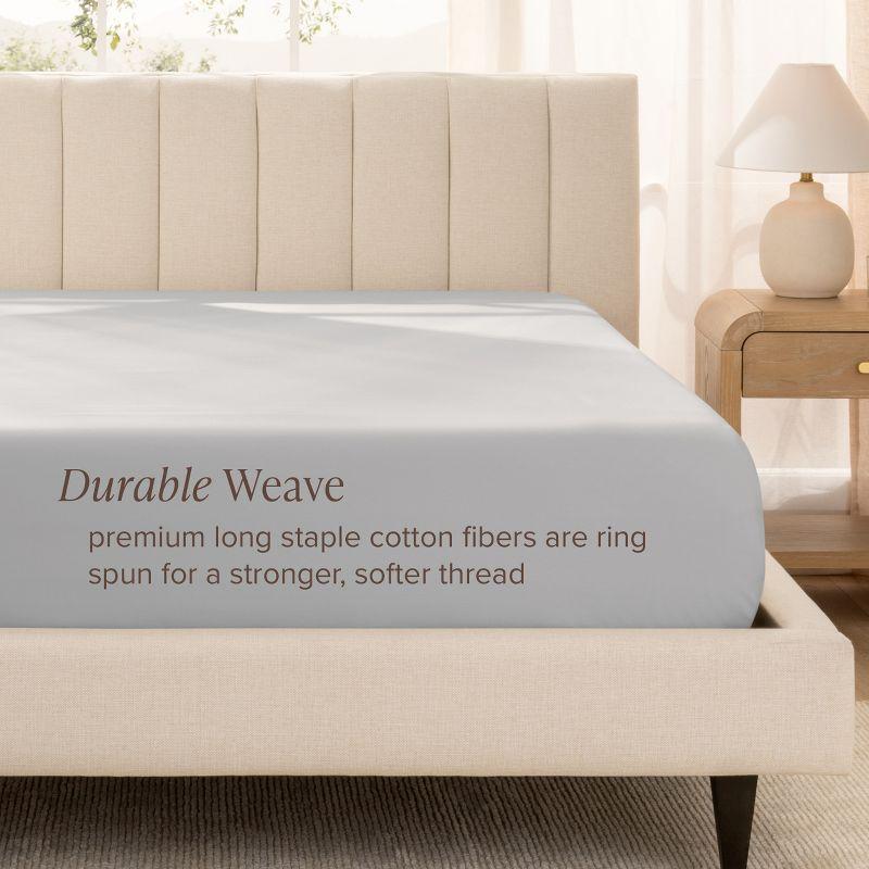 Bare Home Organic Sateen Machine Woven Fitted Sheet