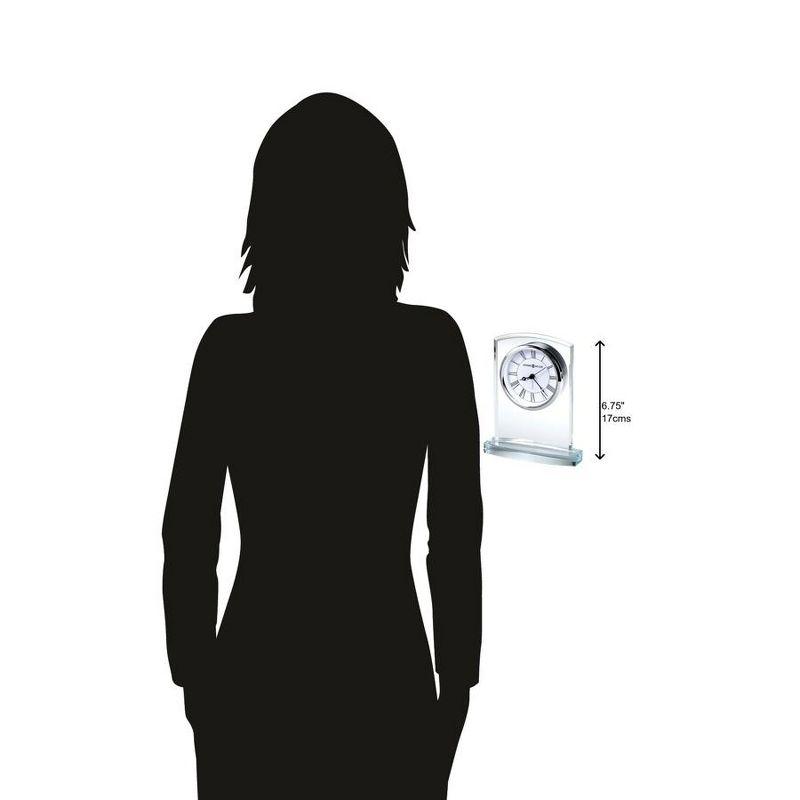 Howard Miller® Talbot Glam Roman Numeral Crystal Quartz Movement / Crystal Tabletop Clock with Alarm in Clear/White/Silver