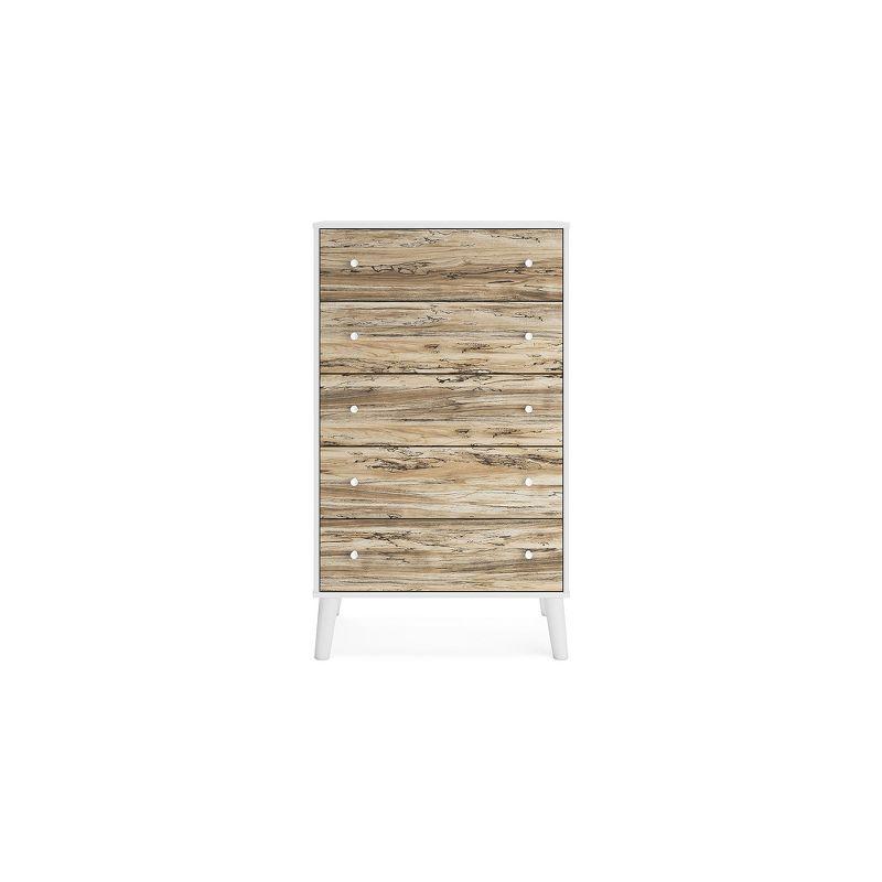 Signature Design by Ashley Contemporary Piperton Chest of Drawers, Two-tone Brown/White