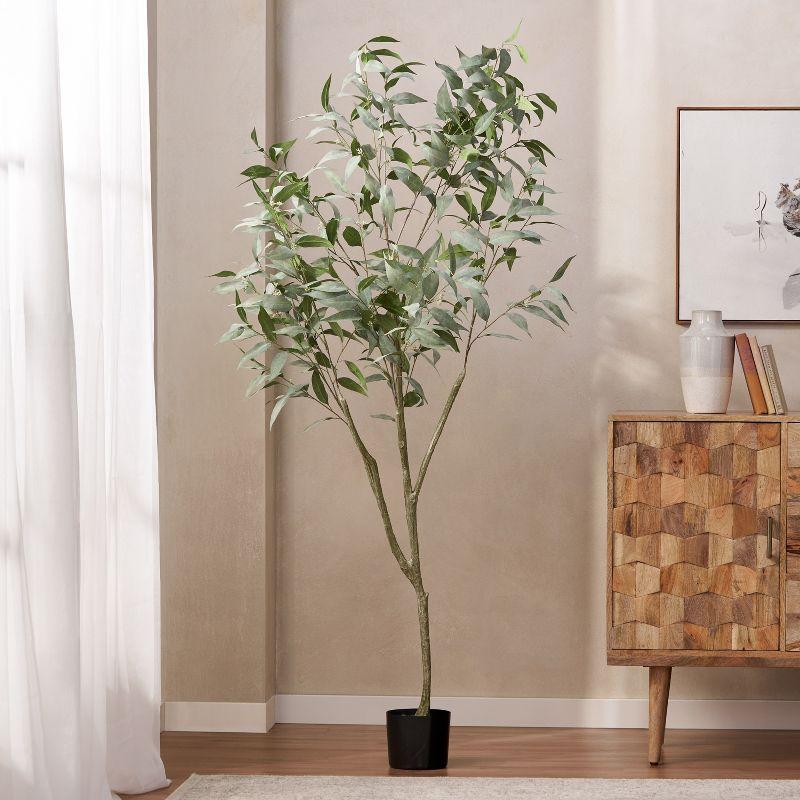 GDFStudio Bowrun 6.5' x 2.8' Artificial Eucalyptus Leaf Tree, Green