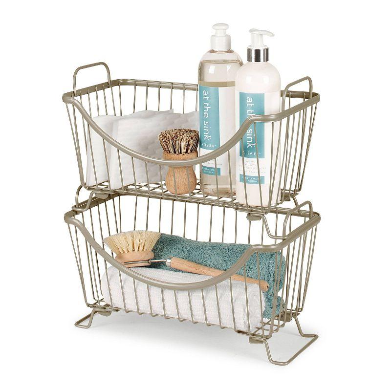 Spectrum Diversified Ashley Small Stacking Basket Ivory