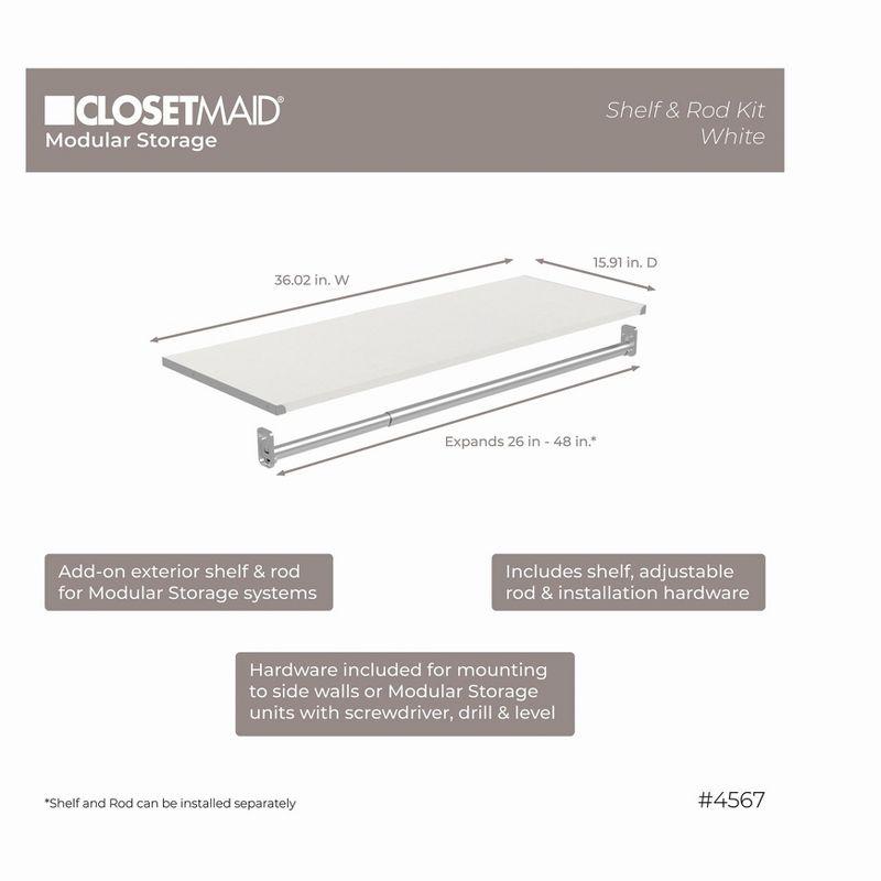 Modular Storage 36.02" W Shelf & Closet Rod
