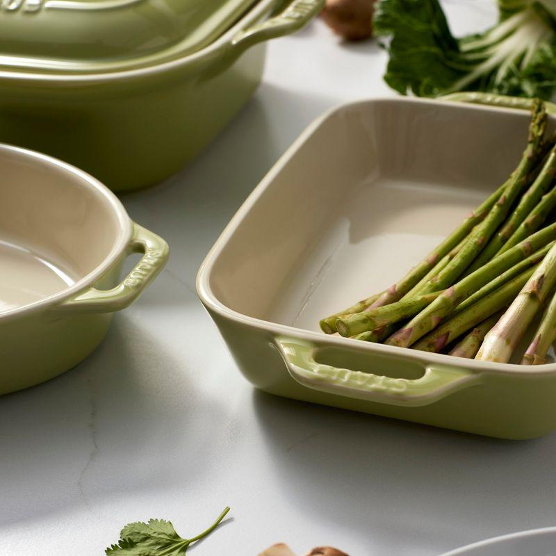 Staub Staub Ceramic 4-Pc Baking Pans Set, Casserole Dish With Lid, Brownie Pan,
