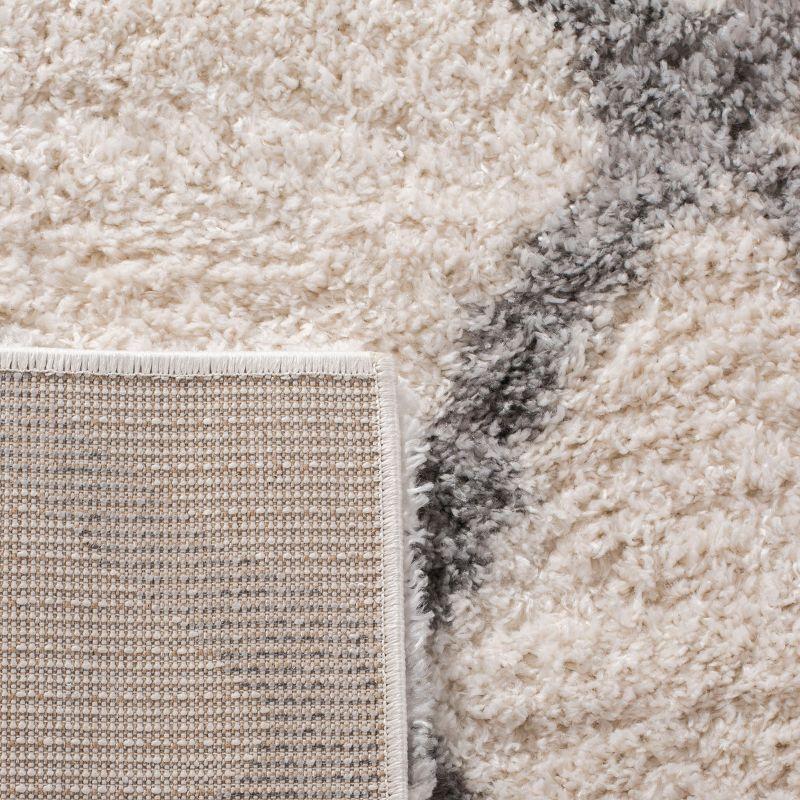 Berber Shag BER215 Power Loomed Indoor Accent Rug - Ivory/Grey - 3'3"x5'3" - Safavieh
