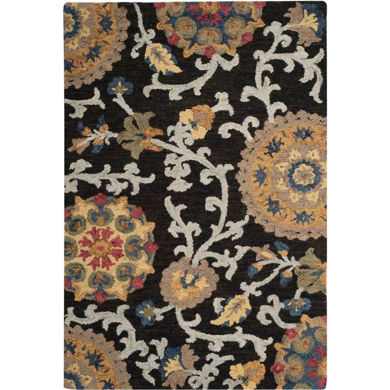 Blossom BLM401 Hand Tufted Area Rug - Charcoal/Multi - 3'x5' - Safavieh.