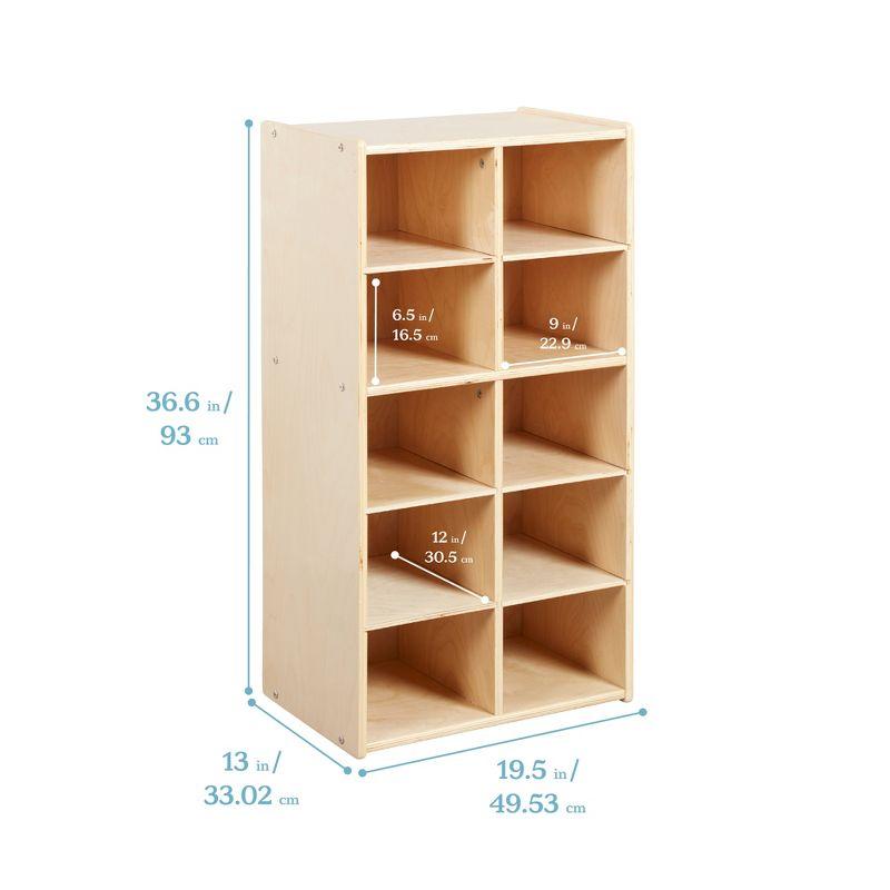 ECR4Kids ECR4Kids Streamline 10 Cubby Tray Cabinet 5x2, Classroom Furniture