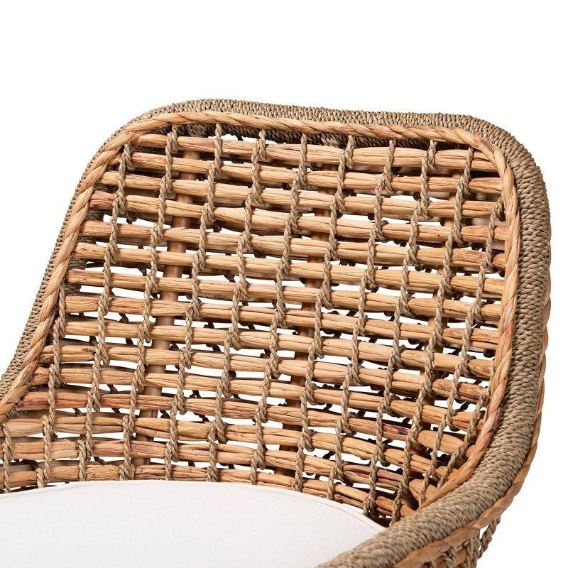 Kyle Woven Rattan Dining Side Chair with Cushion White/Natural - bali & pari