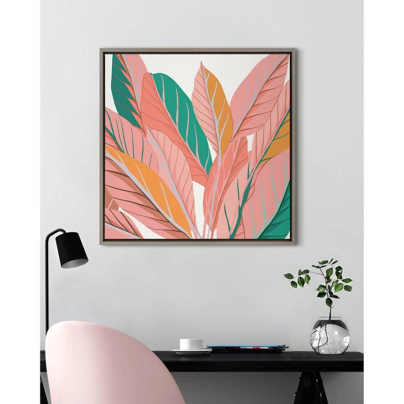 30" x 30" Sylvie Expand by Alicia Schultz Framed Wall Canvas - Kate & Laurel: Modern Botanical Digital Art