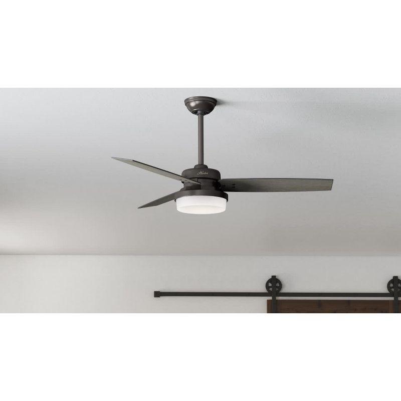 Hunter Fan 52" Sentinel 3 -Blade Standard Ceiling Fan with Remote Control and Light Kit Included