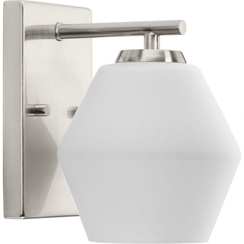 Progress Lighting Copeland 1-Light Brushed Nickel Vanity Light with Opal Glass Shade Collection: Copeland, 1-Light, Vanity Light, Brushed Nickel, Opal