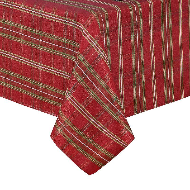 Elrene Shimmering Plaid Holiday Tablecloth ~ Red/Green -  Elrene Home Fashions