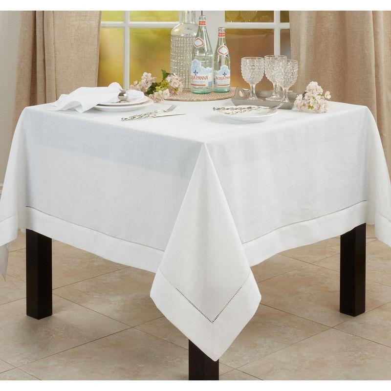 Saro Lifestyle Classic Hemstitch Border Tablecloth