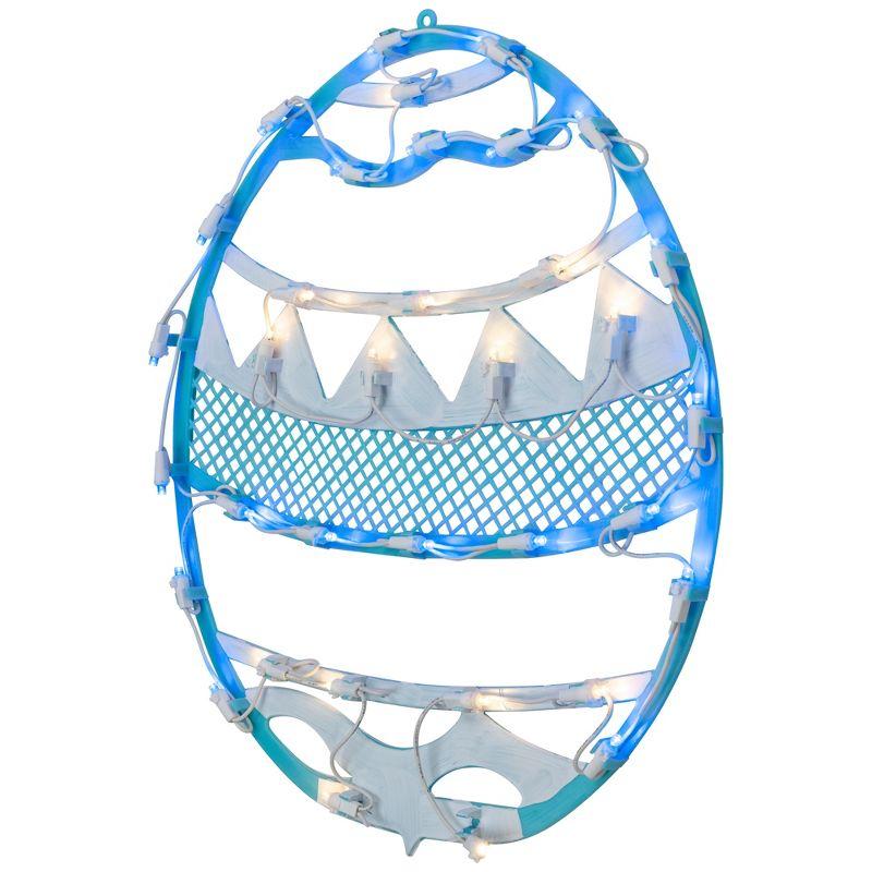Northlight LED Lighted Easter Egg Spring Window Decoration - 17"  - Blue