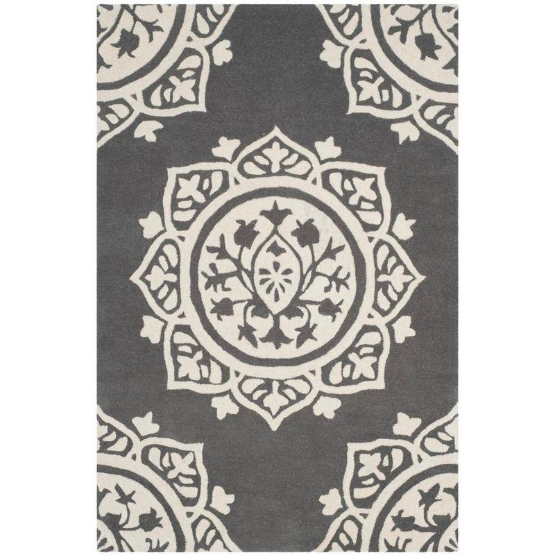 Gray Hand-Tufted Wool Reversible 4' x 6' Area Rug