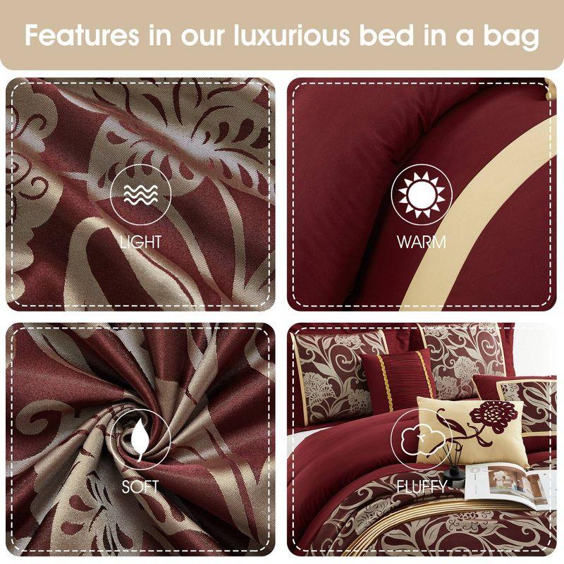 Nanshing America, Inc Fennville Black/Gold/Beige Microfiber 7 Piece Comforter Set