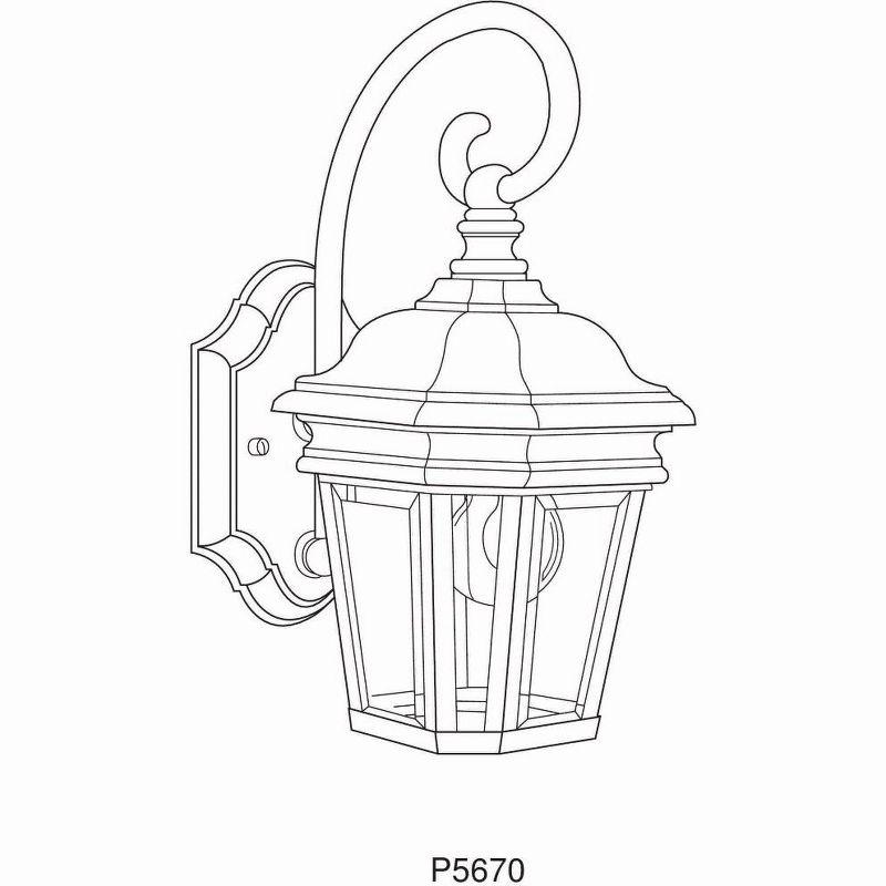 Progress Lighting Crawford 1-Light Wall Lantern in Oil Rubbed Bronze with Clear Beveled Glass Panels