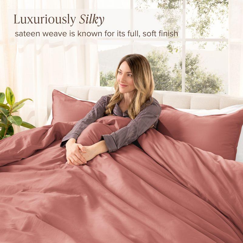 Bare Home 400 Thread Count Organic Cotton Sateen Duvet Cover Set