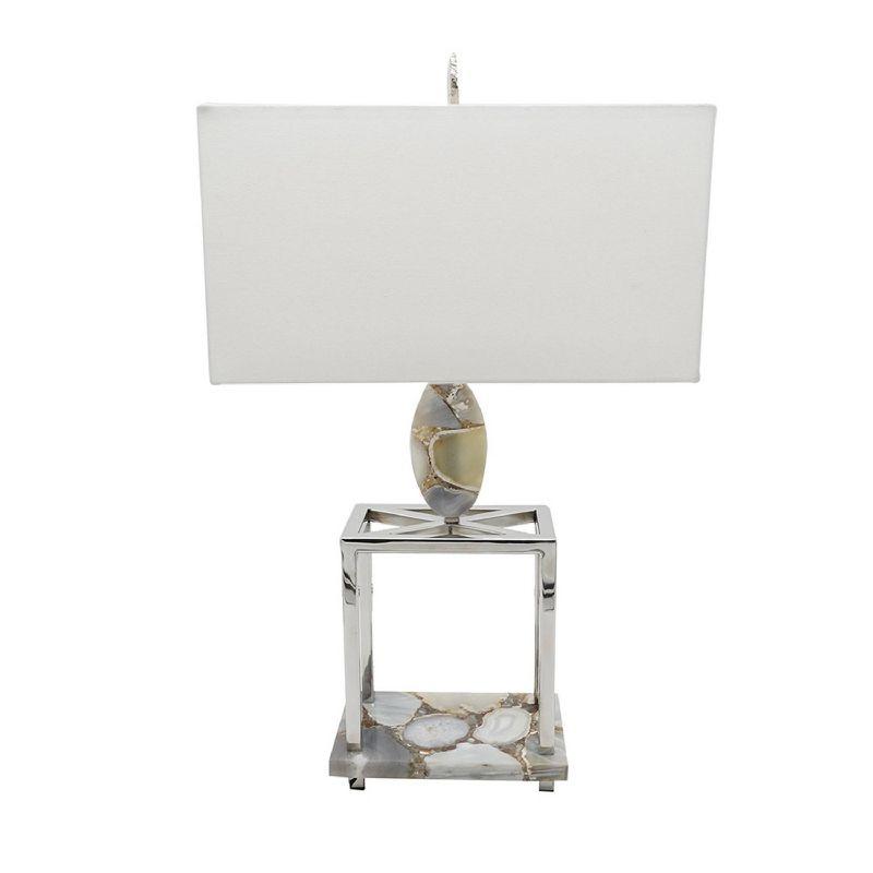 16"x27" Agate Table Lamp Silver/Gray - A&B Home