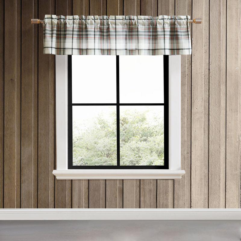 Eddie Bauer Eddie Bauer Alder Plaid Grey Pole Top Window Valance