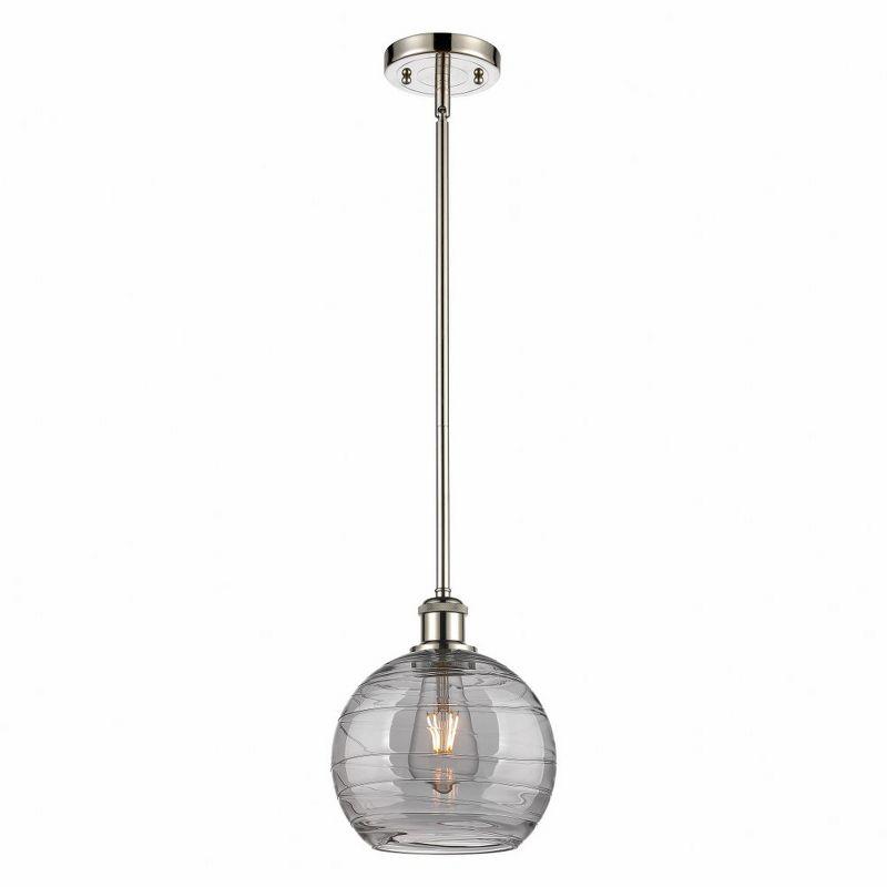 Polished Nickel Glass Mini Pendant Light