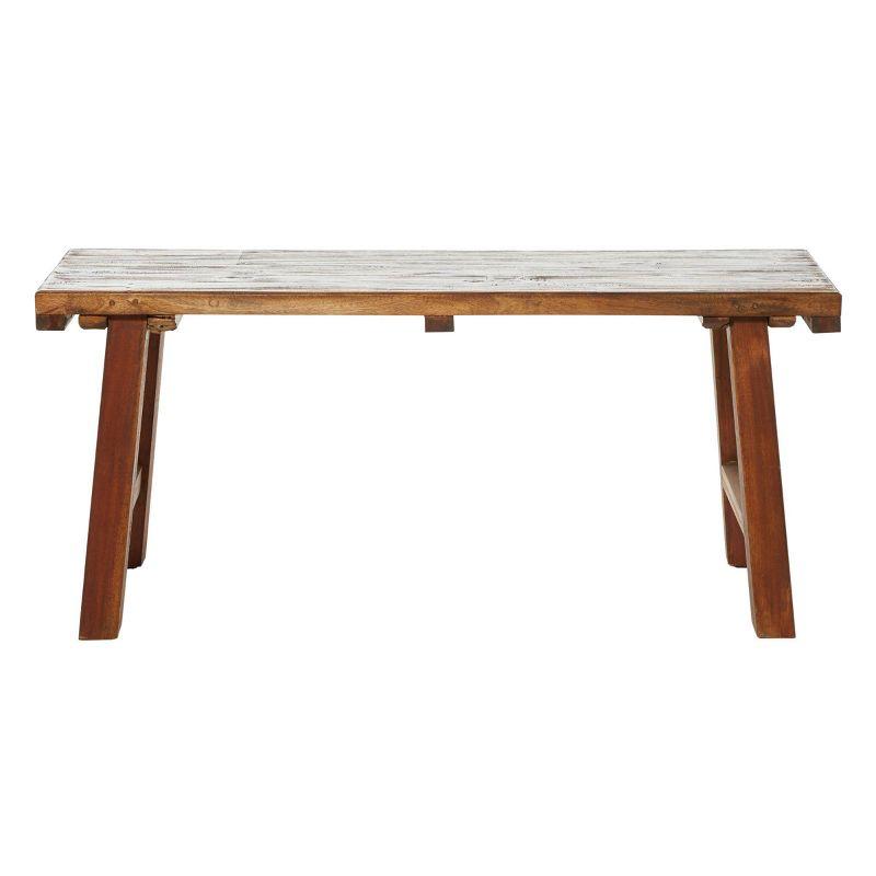 Croll Brown Wood Handmade Natural Bench 44" x 14" x 19"