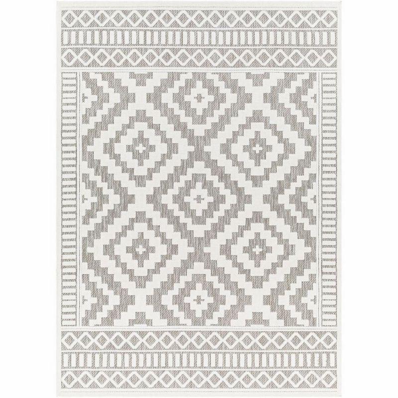 Livabliss San diego 5'3"x7' Rectangle Woven Indoor and Outdoor Area Rugs Gray