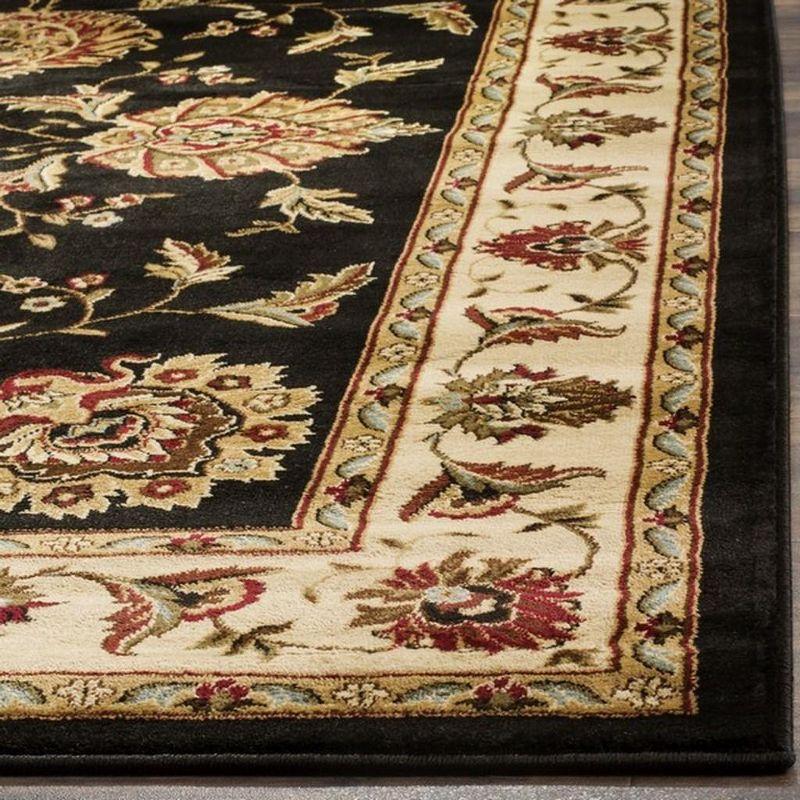 Lyndhurst LNH555 Power Loomed Area Rug - Black/Ivory - 5'3"x7'6" - Safavieh