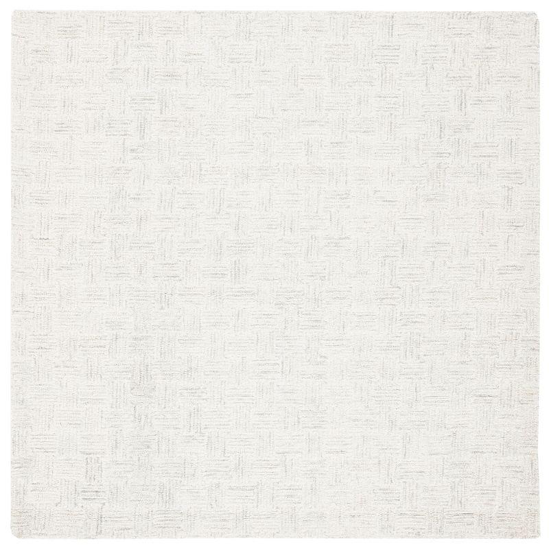 Micro-Loop MLP537 Hand Tufted Indoor Accent Rug - Light Grey/Ivory - 3'x3' - Safavieh