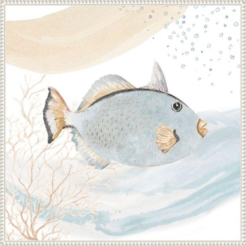 Amanti Art Ocean Oasis Waves Blue Fish by Patricia Pinto Canvas Wall Art Print Framed 22 x 22-in.