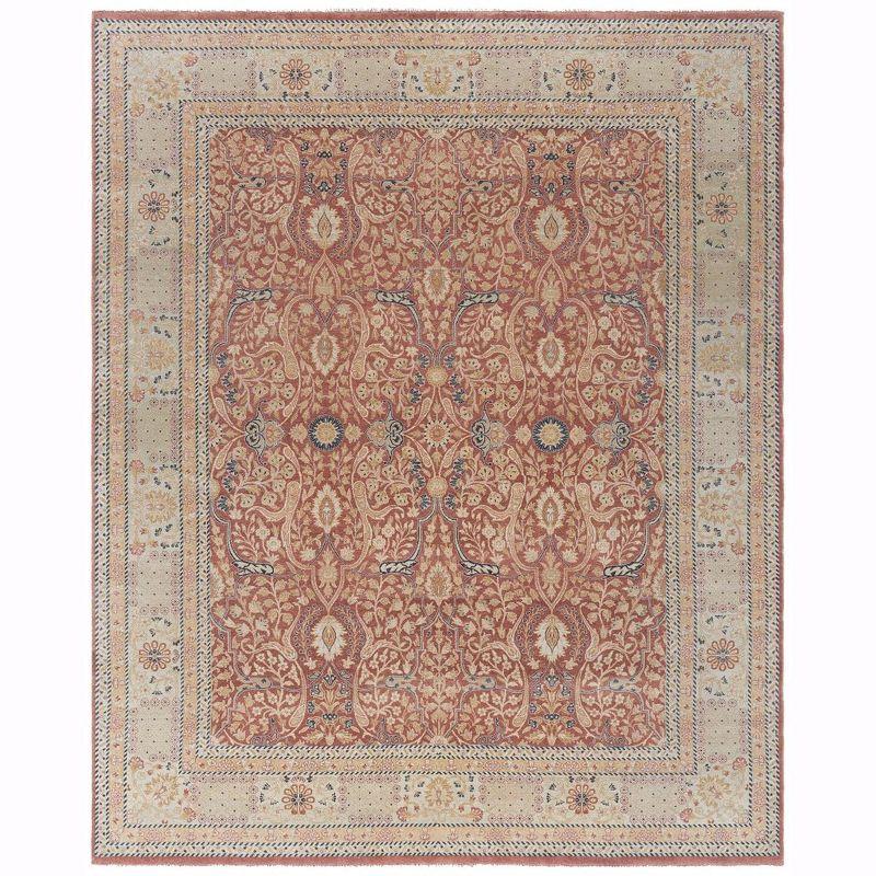 Hand-Knotted Tabriz Style Wool Area Rug 6' x 9' - Earth Tones