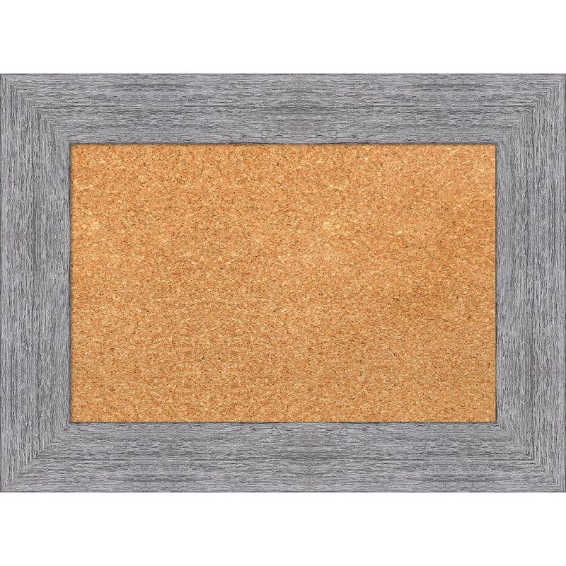 Amanti Art Natural Cork Board Framed Bark Rustic Grey Bulletin Board 23 in. x 17 in.