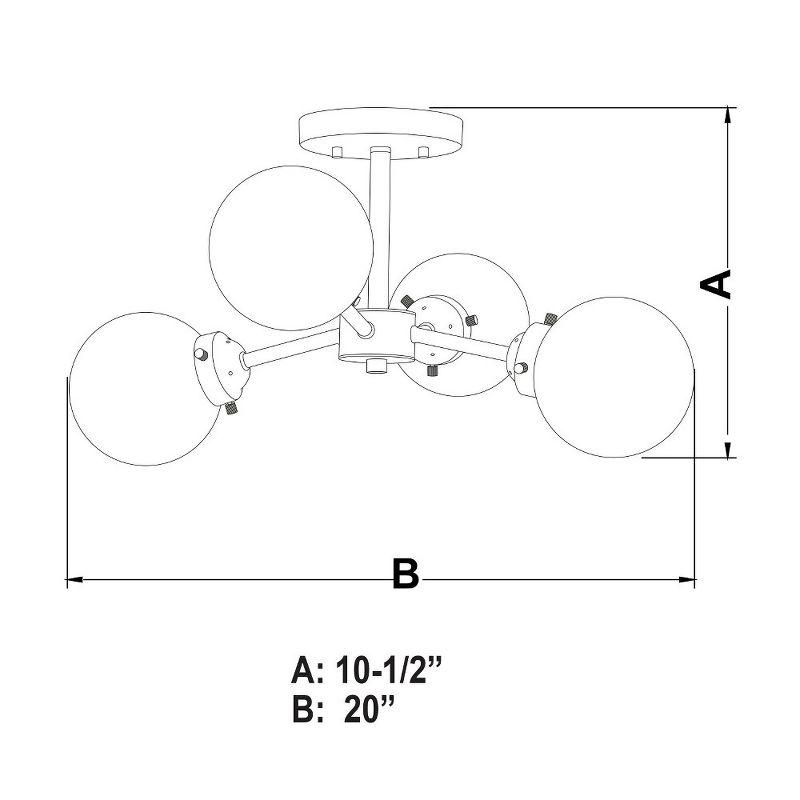 Orbit 20" Bronze and Glass Sputnik Ceiling Light